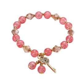Jade Bracelets for Women Gold Leaf Beaded Bracelets Lucky Healing Bracelet Pink Crystal Bracelet Gold Crystal Stone Bracelets Jewelry Gifts for Women