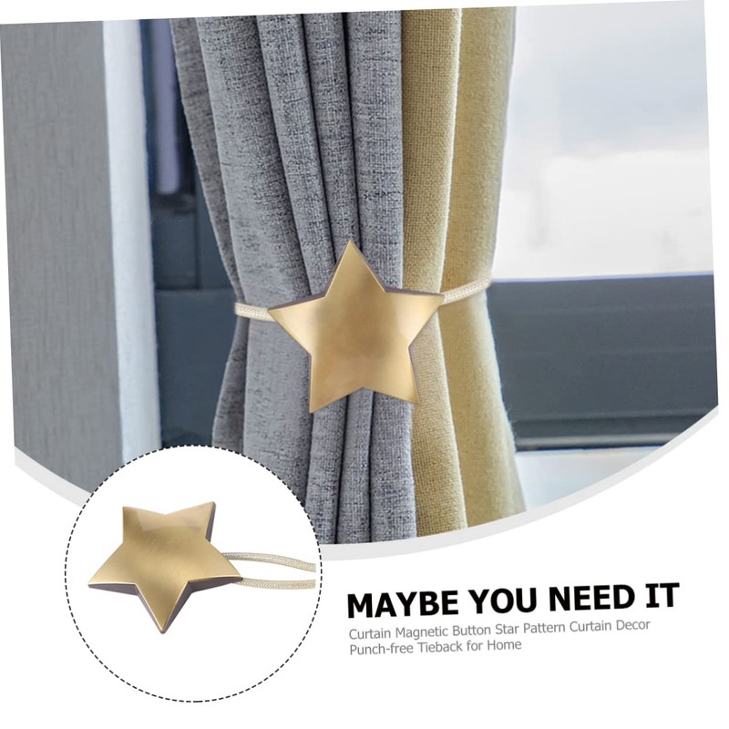 Ciieeo Magnetic Curtain Tiebacks Elegant Star Design Easy to Use