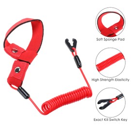 AuInLand Kill Switch Lanyard, Kill Safety Lanyard, Start Stop Lanyard, Fits for Yamaha Jet Ski WaveRunner WaveVenture WaveRaider WaveJammer WaveBlaster FX140, Replacement of EW2-68348-00-00 (4)