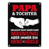 Papa & Tochter, ein Herz und eine Seele Metal Sign