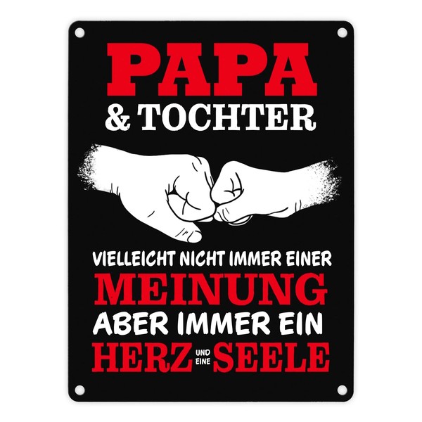 Papa & Tochter, ein Herz und eine Seele Metal Sign