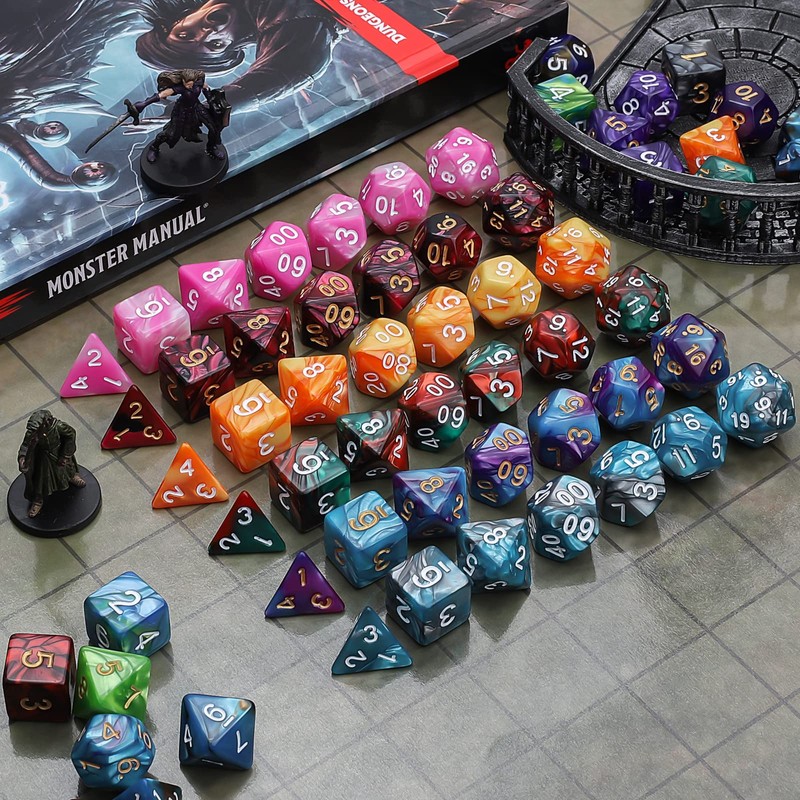 QMay DND Dice Set 20 X 7 Polyhedral Dice (140pcs)