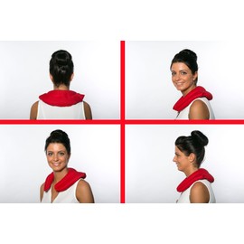 Rapeseed Neck Pillow with Chambers, Cherry Red, Rapeseed Cushion, Neck Pillow, Heat Cushion for Neck