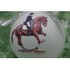 H006 Hand-made Christmas Ornament horse - sorrel pirouette dressage gallop