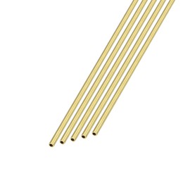 METALLIXITY Brass Pipe (1.5 mm OD x 0.2 mm Wall D x 300 mm L) Pack of 5 Straight Hoses - for Home Furnishings Machine Crafts Crafts