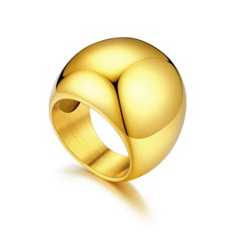 Gold Stackable Rings for Women 18K Gold Plated Statement Ring Bold Women Rings, Size10