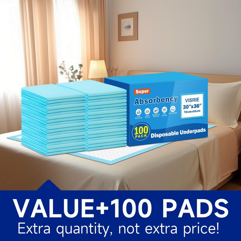 100 Count Puppy Pads- 30"x36", Extra Large Pee Pads for
