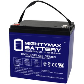 Mighty Max Battery 12V 55AH Gel Battery for Pride Jazzy 600,1115,1121 PS-12550 22NF
