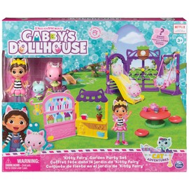 Gabby’s Dollhouse, Kitty Fairy Garden Party, 18-Piece Playset with 3 Toy Figures, Surprise Toys & Dollhouse Accessories, Kids Toys for Girls & Boys 3+
