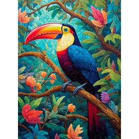 Mystisches Mosaik: Tukan-Paradies von Cross & Glory – Premium-Puzzle mit 1000 Teilen für Erwachsene, umweltfreundlich, lebendige tropische Waldkunst