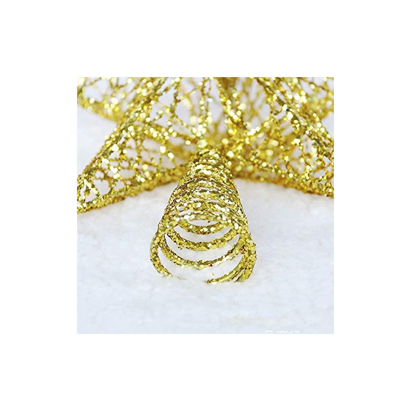 Christmas Tree Topper, Wire Gold Tree Star for Chirstmas Decoration