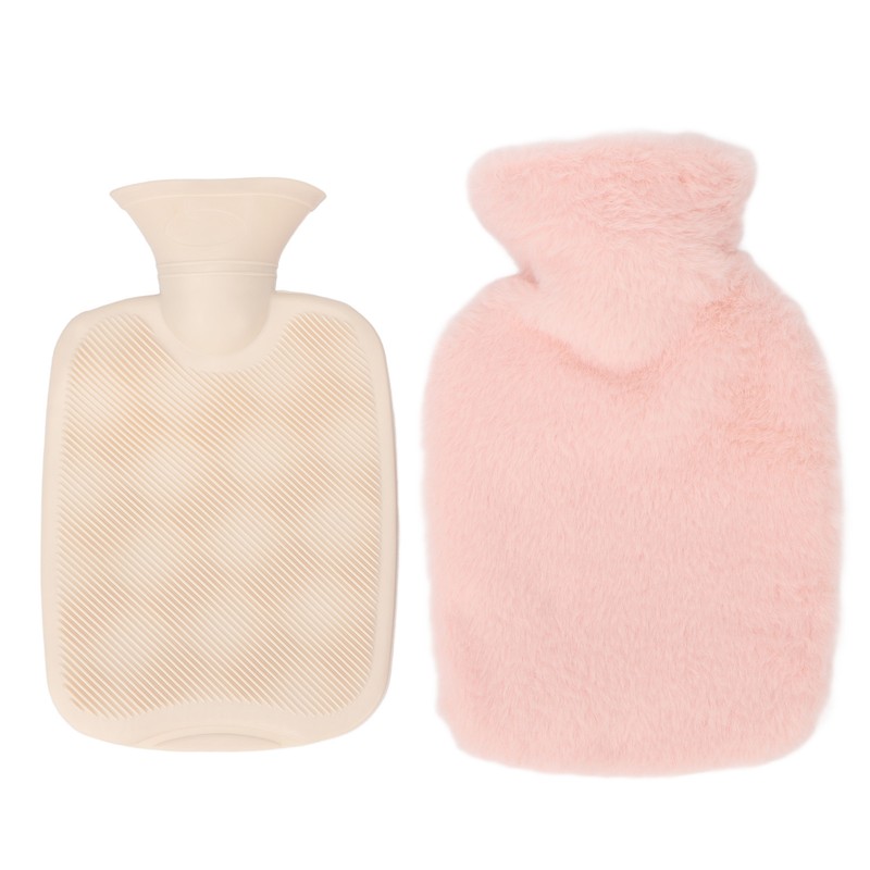PVC Hot Water Bag with Soft Plush Cover Leakproof Winter