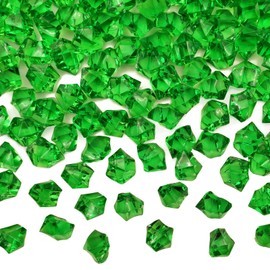 LYFJXX Green Vase Fillers for Home Decor, Vase Decor Filler, 150 pcs Reusable Fake ice Cubes for Photography Accessories Props Decoration for Wedding, St Patricks Day Vase Filler
