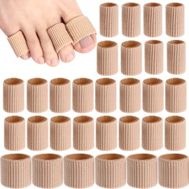 30 Pieces Toe Cushion Tubes Toe Sleeves Soft Gel Corn Pad Protectors for Cushions Corns, Blisters, Calluses, Toes and Fingers