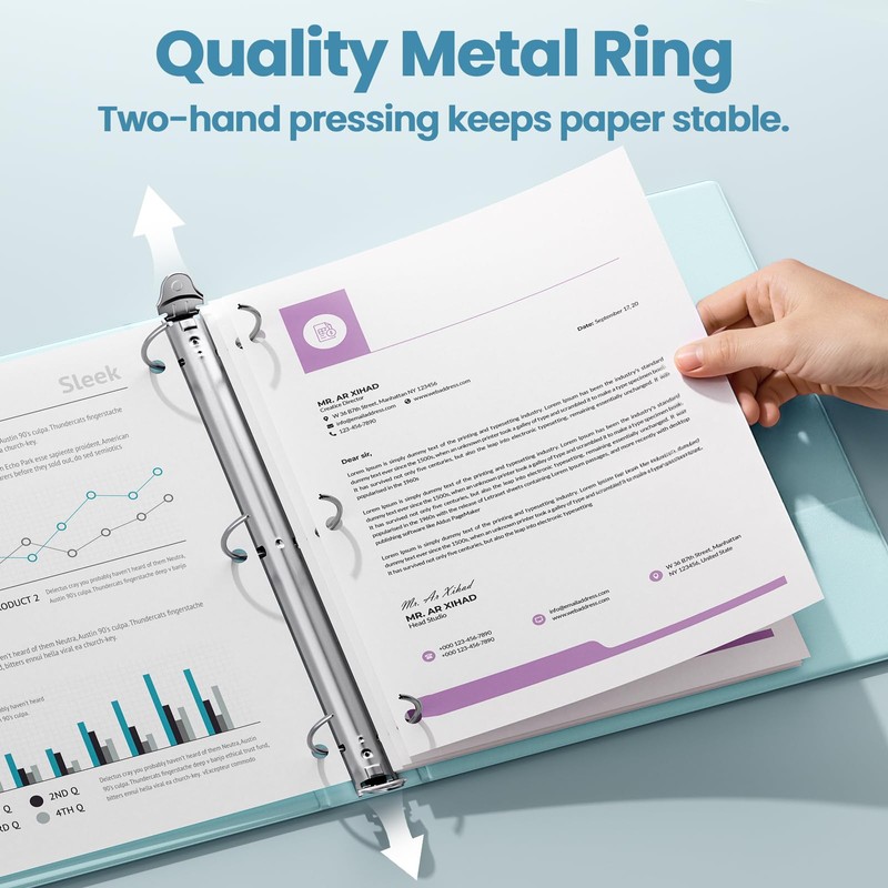 SUNEE 3 Ring Binder 1.5 Inch 2 Pack, Clear View