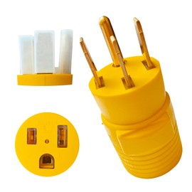 WISUGASO NEMA 14-50P to 6-50R Welder Compact Adapter Cord, 50 Amp 4 Prong RV Generator Male Plug to 3 Prong, Heavy Duty 14-50 Male to 6-50 Female Power Adapter