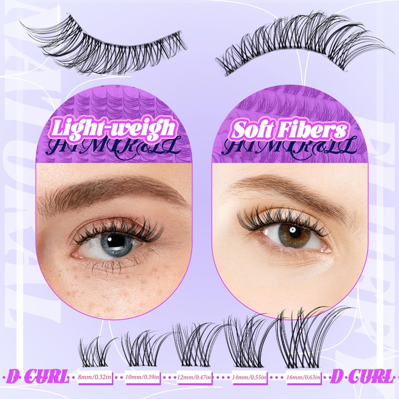 Himirell False Eyelashes DIY Clusters Lashes Individuals Wispy Wet Look