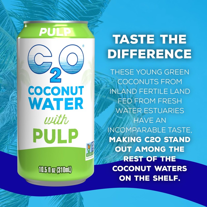 C2O - Coconut Water with Pulp (24 Pack, 3 Boxes