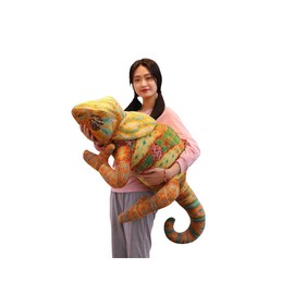 Xshelley Simulation Chameleon Stuffed Plush Toy,Chameleon Lizard Stuffed Animal Toy,Iguana Plush Dolls,Wildlife Toys Gifts for Kids (75 cm)