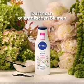 NIVEA Floral Love Body Lotion Limited Edition, Moisturising Body Cream with Oriental Flower Scent, Skin Cream Provides 48 Hours Intensive Moisture (250 ml)