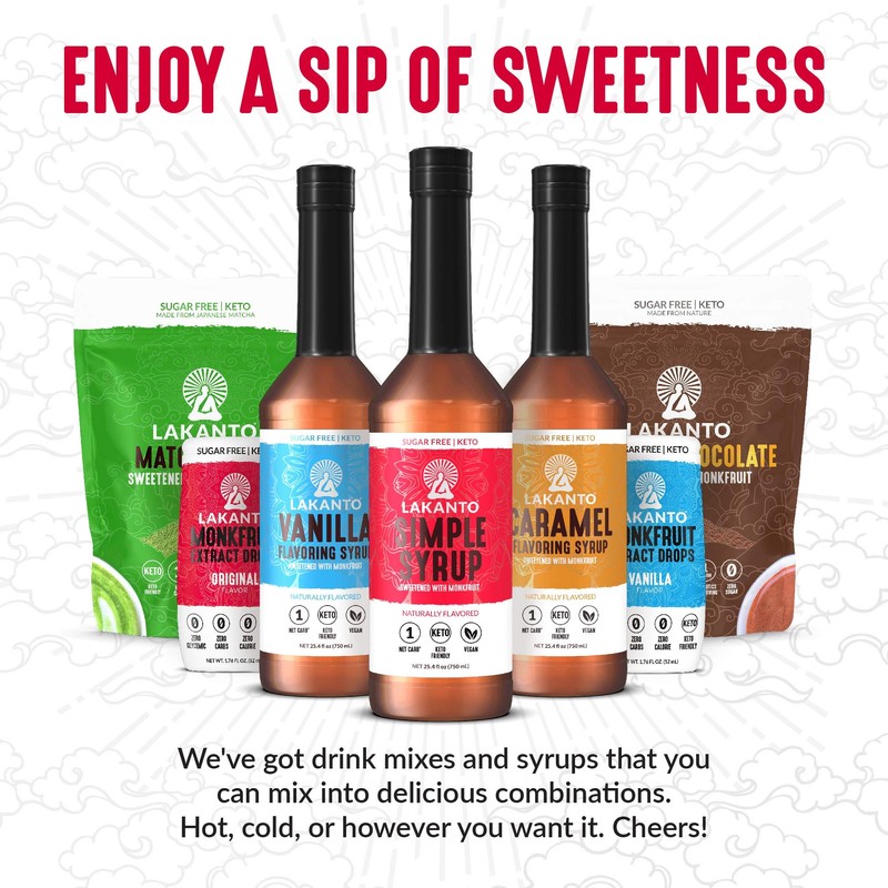 Lakanto Liquid Monk Fruit Extract Drops, Original, Erythritol Free Sugar