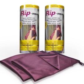Flip-mex Microfibre Window Cloth Streak-Free 50 x 70 cm - Cleaning Cloth Especially for Glass and Windows Kit 2 Cloths