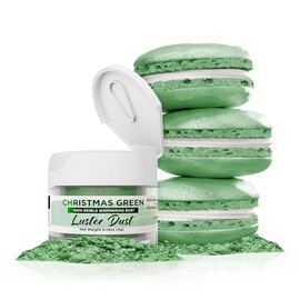 Polvo y pintura comestible Bakelll, 4 g | Polvo comestible LUSTER DUST | Pintura con certificado KOSHER, polvo y polvo | 100% comestible y de grado alimenticio| pasteles, cupcakes, pasteles pops, polvo vegano (verde navideño)