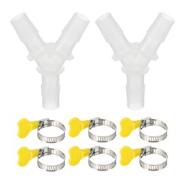 PATIKIL Drain Hose Connector 3-Way Washing Machine Drain Hose Adapter 2Pcs Plastic Extension Adapter with 6Pcs Clamps for 0.49-0.61 Inch Air Conditioner Dishwasher Water Pipe