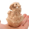 Lurrose Wooden Hand Carved Snake Figurine 2025 Snake Year Feng