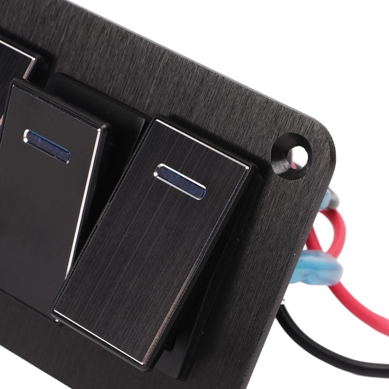 3 Gang Rocker Switch Panel Waterproof Pre Wired Aluminum Alloy