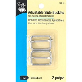 Dritz 726-65 Adjustable Slide Buckles for 1-Inch Straps, Nickel 2-Count