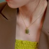 CUSIOALQQ Jade Necklace for Women Gold Chain Natural Jade Pendant