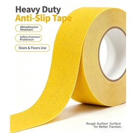 Zo.Yehaa Grip Tape Anti Slip Tape 1 Inch, 33 Feet, Yellow Heavy Duty Non Skid Tape for Stairs Outdoor/Indoor, Waterproof Safety Adhesive Strips Roll for Ramp Traction Tread Staircases, 80 Grit