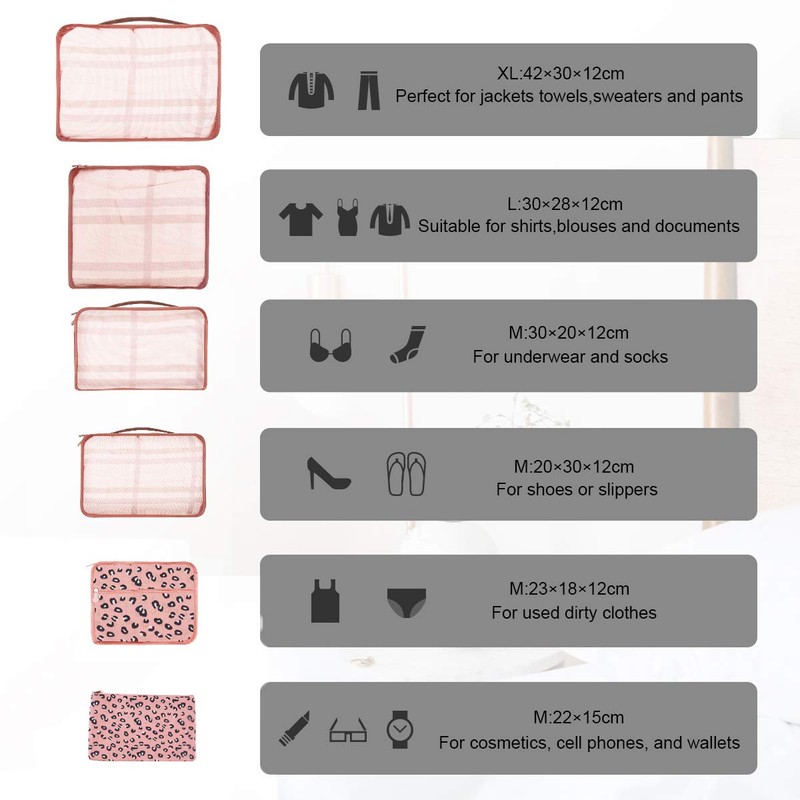 Packing Cubes for Suitcase 10 Sizes Suitcase Organizer Bags 10