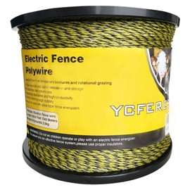 YCFERESY Upgraded Electric Fence Polywire 5050 Feet 1540 Meters, 6 Stainless Steel Strands for Reliable Conductivity and Rust Resistance, Portable Electric Fencing,UV, Rust Resistant