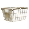 Premier Interiors Basket Storage Basket, Gold Plated Iron Wire, Cotton