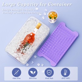 Mini Ice Cube Tray for Freezer: GGUW Nugget Ice Cube Tray with Bin - Easy Release Iced Maker Trays - Crushed Ice Tray Making 4×135 PCS Icecube