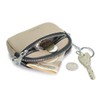 Balcos Shrink Leather, Cowhide Leather Coin Case with Key Ring,