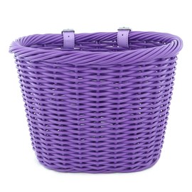 ZUKKA Bike Basket Woven Bike Basket for Adult Bikes Front/Kids Bike Handlebar with Adjustable Leather Straps Waterproof Storage Bicycle Basket, Multi-Colors
