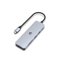 6 in 1 USB C Hub Multiport Adapter with 4K Display, USB-C Docking Station with 100W Power Delivery, USB A Ports with USB3.0/USB2.0, Micro SD Card Reader and TF Card Slot