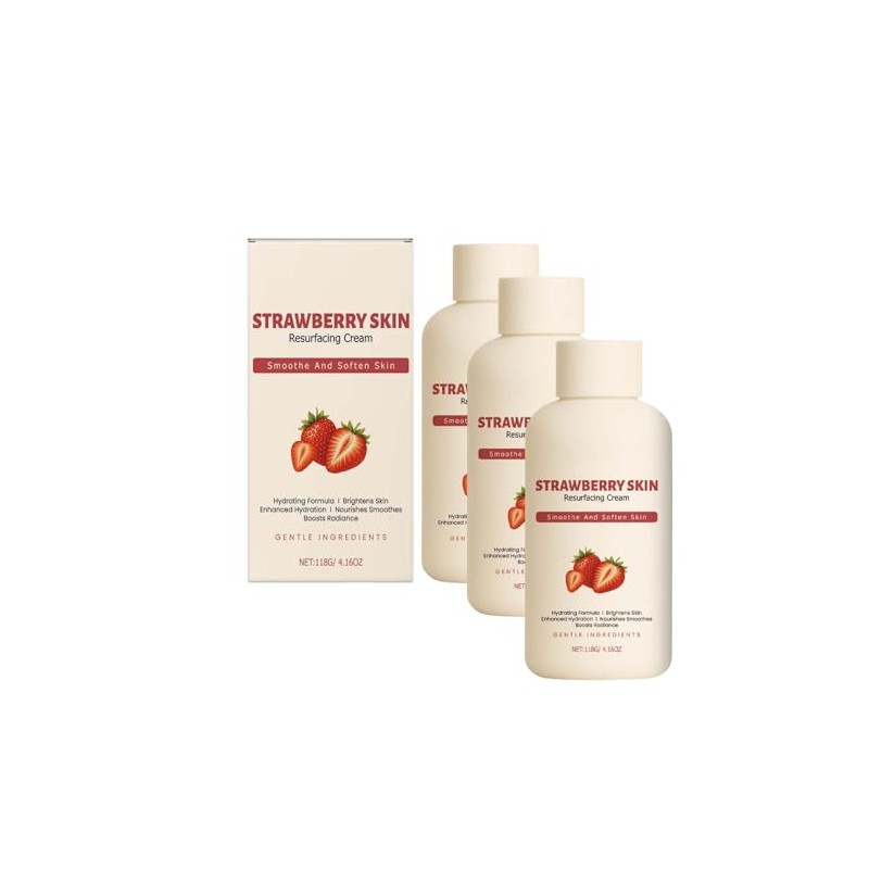 3PC Strawberry Skin Cream with Triple Acid for Daily Body