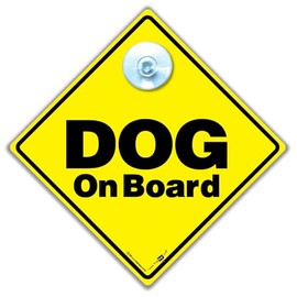 Dog On Board Sign, Dog on Board Car Sign, Car Sign for Dog Owners, Baby On Board Sign for Dog, Dog Vehicle Sign, Dog in Transit Sign, Dog in Car Sign 14cm x 14cm