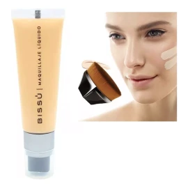 Bissú Maquillaje Líquido Larga Duración Bissú Con Brocha Kabuki
