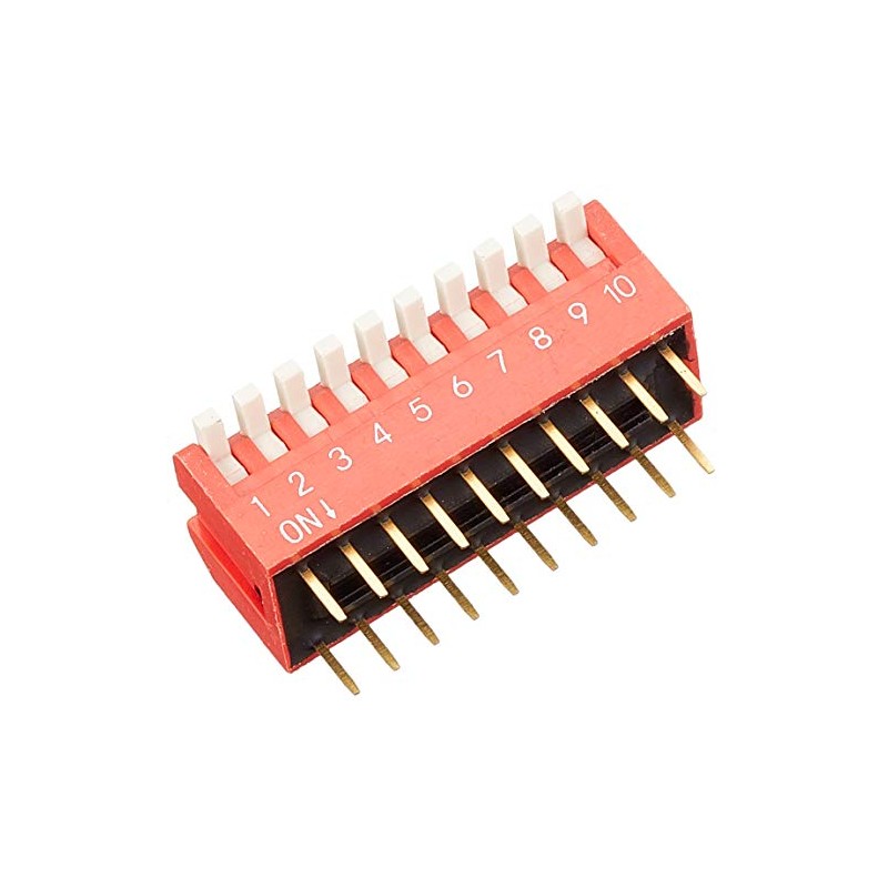 DeLock DIP Toggle Switch Piano 10 Digit 2.54 mm Grid