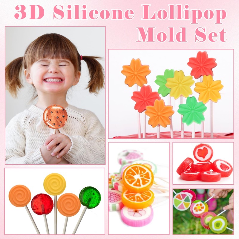 303Pcs Silicone Lollipop Molds Kit, Lollipop Maker Molds Set, Non-Stick