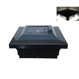 Ntertainment House Set of 10 Outdoor Garden Solar Power Black Finish Color SMD LED Fence Post Cap Light (Only Fit Over an Actual PVC or Vinyl Post of 5"x5" inches)
