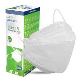 KN95 - Mascarillas faciales KN95, paquete de 20, transpirables, cómodas y desechables, blanco