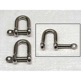 D Shackles with Captive Pin 4MM X2 (316 Stainless Steel Marine Rigging Dee)