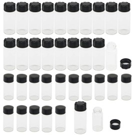 10ml(0.3 Oz) and 5ml(0.17 Oz) Clear Glass Vials Liquid Sampling Sample Bottles Screwcap Lab Capacity Container Pack of 35 (20pcs 10ml and 15pcs 5ml Clear Vials)