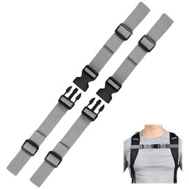 Pack of 2 Adjustable Chest Strap Backpack, 2.5 cm Nylon Backpack Chest Strap with Quick Release, Universal for Any Backpack, Backpack Strap for Activities such as Hiking, Cycling, Commuting and Travel